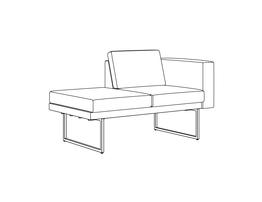 Two Place Bench-Seat / One Arm Right-Bench Left / Fully Upholstered