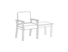 Arm Chair / Urethane Arms / Accepts Table on Right