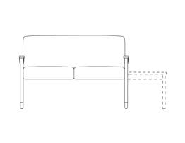 Fully Upholstered Two Place Sofa / Accepts Table On Right