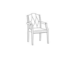Open Arm Side Chair / Upholstered Top Arm / Tufted Back
